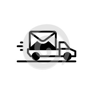 Black solid icon for Delivery, message and envelope