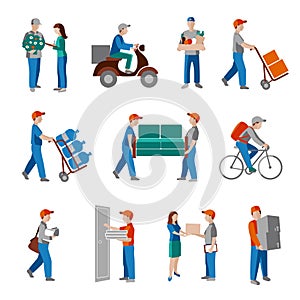 Delivery icons flat photo