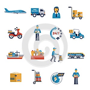 Delivery Icons Flat Set