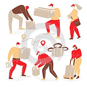 Delivery illustration with people