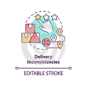 Delivery inconsistencies concept icon