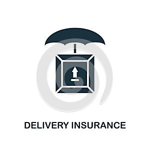Delivery Insurance icon. Monochrome style design from logistics delivery icon collection. UI. Pixel perfect simple pictogram deliv
