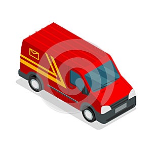 Delivery isometric 3d van car truck cargo