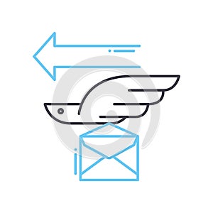 delivery line icon, outline symbol, vector illustration, concept sign