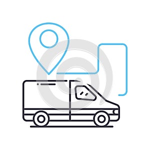 delivery line icon, outline symbol, vector illustration, concept sign