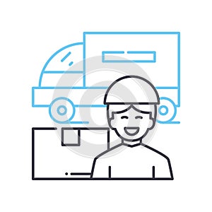 delivery line icon, outline symbol, vector illustration, concept sign