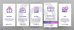 Delivery Line Icon Set Vector Onboarding