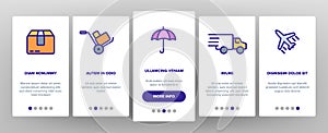 Delivery Line Icon Set Vector Onboarding