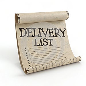 Delivery List 3D Illustration isolated on white background photo
