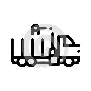 Delivery Loading Straw Truck Vector Thin Line Icon