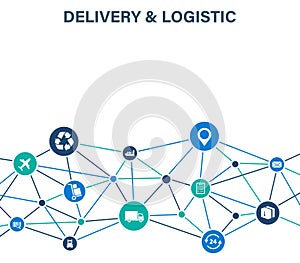 Delivery and Logistics concept. Express Delivery. Web icon set. Logistic, service, shipping, distribution, transport