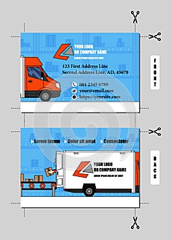 Delivery or logistics and transportation business card