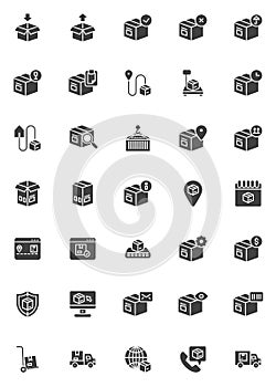 Delivery, logistics vector icons set