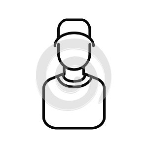 Delivery Man Avatar Icon Black And White Illustration