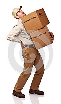 Delivery man with back pain