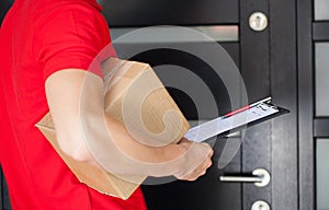 Delivery man at front door