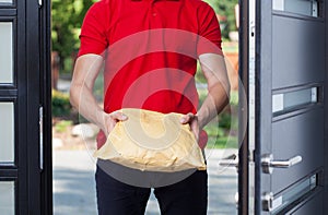 Delivery man giving a package