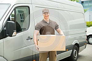 Delivery Man Holding Box
