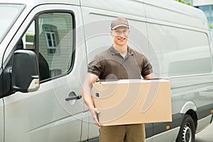 Delivery Man Holding Box