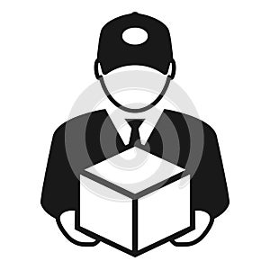 Delivery man icon, courier vector pictogram