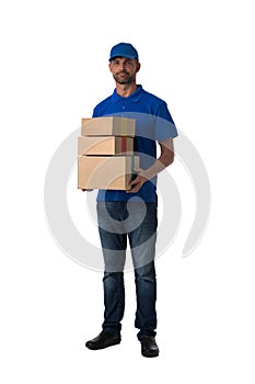 Delivery man isolated on white