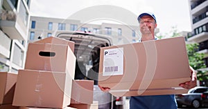 Delivery Man Near Truck Car