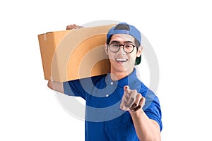 Delivery man ring the bell