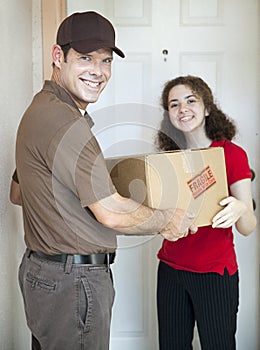 Delivery Man and Satisfied Customer