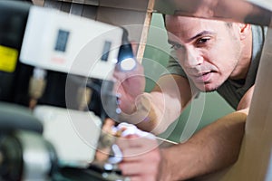 delivery man or warehouse man working