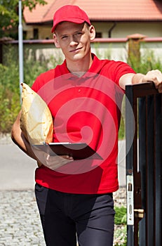 Delivery man working outdoors