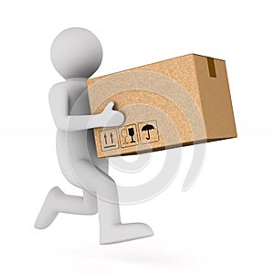 Delivery merchandise on white background. Isolated 3D illustration