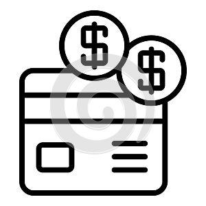 Delivery money icon outline vector. Cash payment