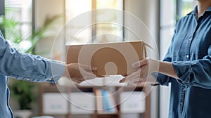 The delivery of a package. AI generated