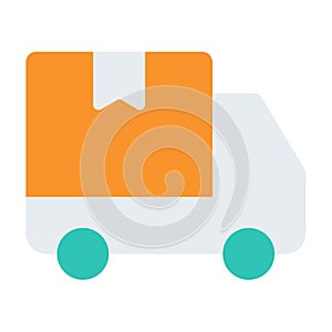 Delivery package car deliver single isolated icon with flat style