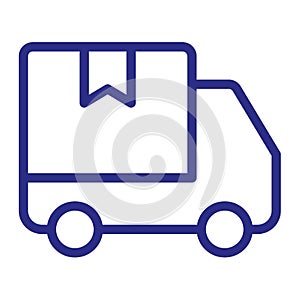 Delivery package car deliver single isolated icon with outline style