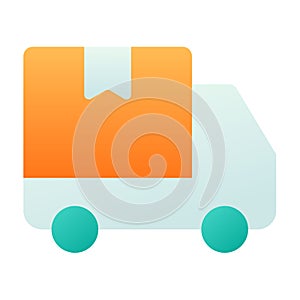 Delivery package car deliver single isolated icon with smooth style