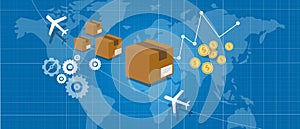 Delivery package shipping world wide map globe photo