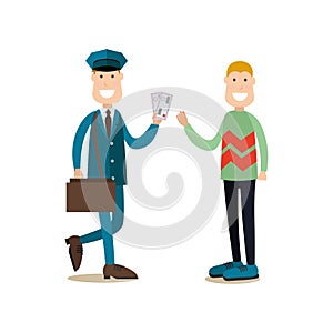 Delivery people concept vector illustration in flat style