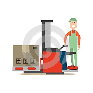 Delivery people concept vector illustration in flat style