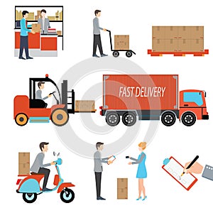 Delivery person freight logistic business industry.