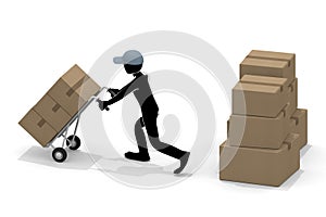 Delivery profession. A person who does manual labor. Run and deliver your luggage. Delivery with an emphasis on speed. A person
