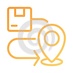 Delivery route pixel perfect gradient linear vector icon