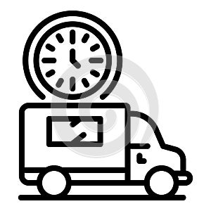 Delivery sales car icon, outline style