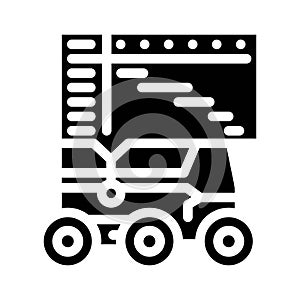 delivery scheduler autonomous glyph icon vector illustration