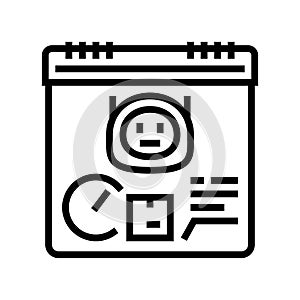 delivery scheduler autonomous line icon vector illustration