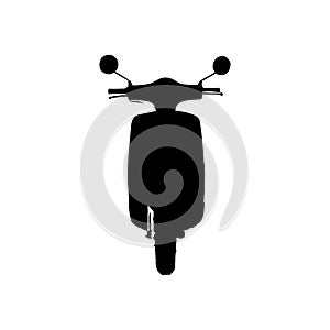 Delivery scooter icon. Simple style cargo delivery big sale Delivery scooter poster background symbol. brand logo design element.