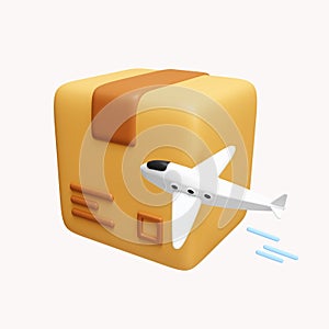 Delivery service and air transportation. global logistic. Concept of cargo and air transportation. icon isolated on