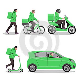 Delivery service or courier service set. Different types of home delivery
