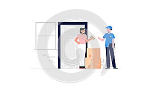 Delivery service, delivery fast shipping concept illustration