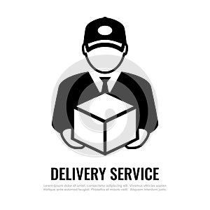 Delivery service icon, courier vector pictogram